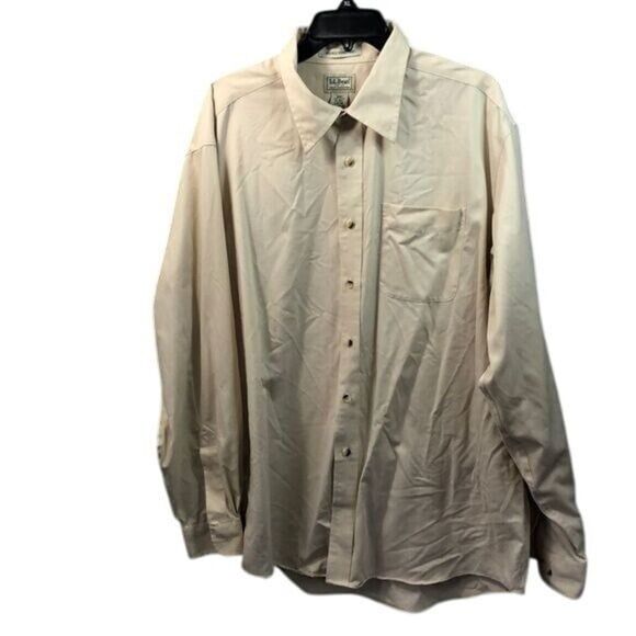 L.L. Bean Tan men long sleeve button down shirt size XL - Picture 1 of 10